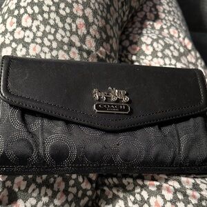 Coach Black Women's Wallet with Silver Accents